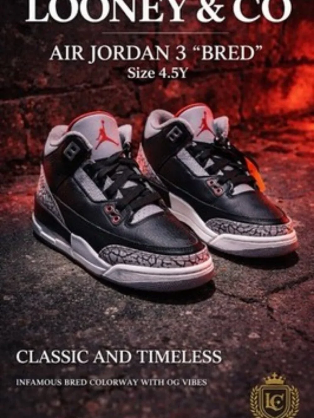 Nike Air Jordan 3 Retro OG Black Cement 2018 854261-001 GS Youth 4.5Y